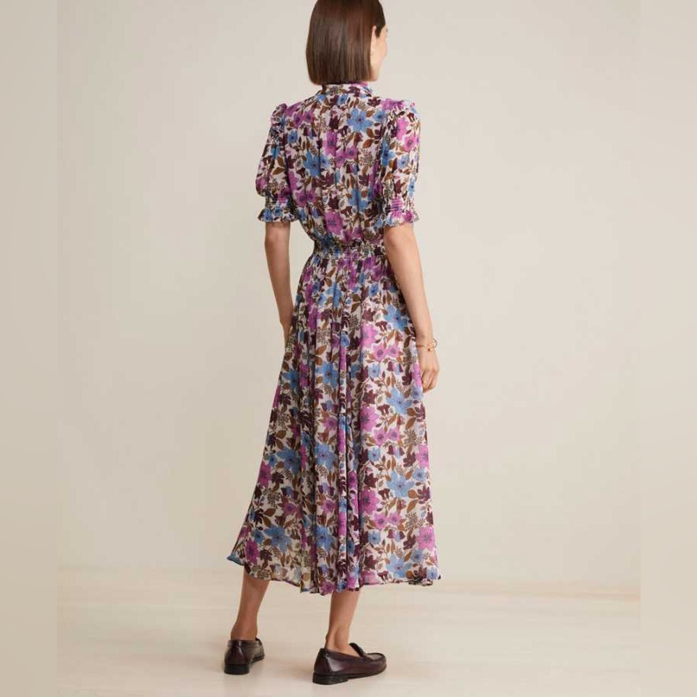 Vineyard Vines Purple Floral Midi Dress - Picture 2 of 9